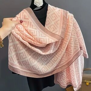 Elegant Pink Patterned Women’s Scarf Shawl